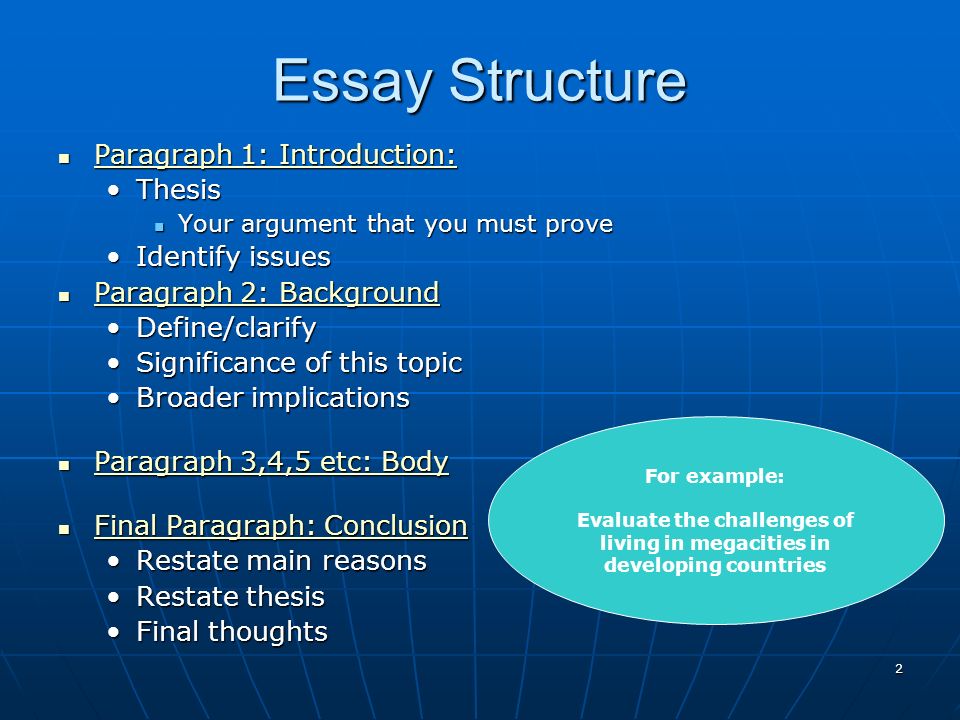 Steps for starting a geography essay