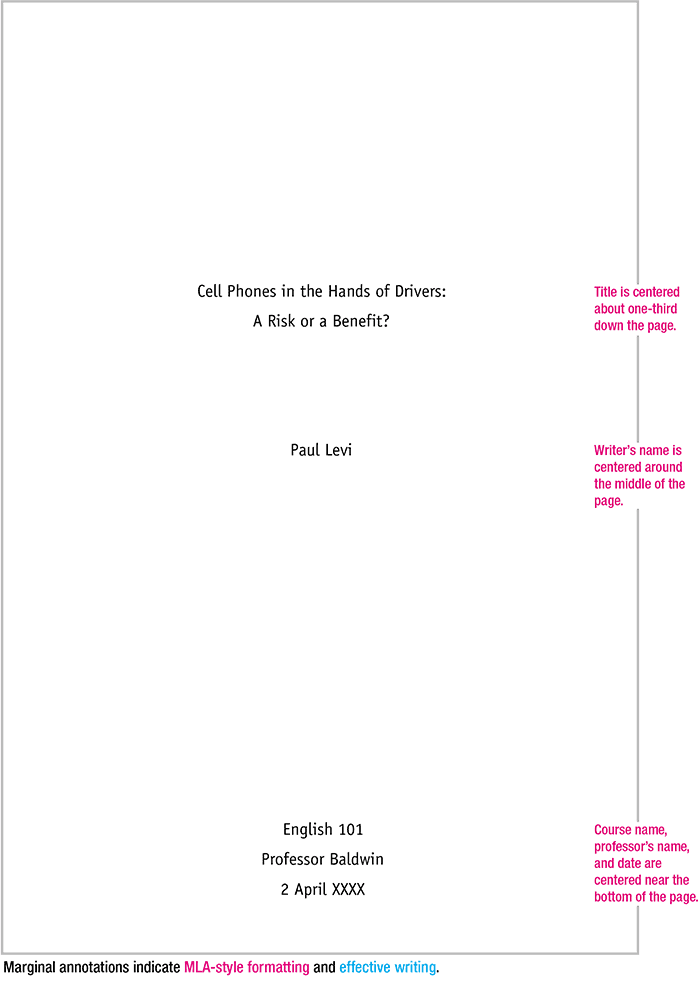 assignment cover format